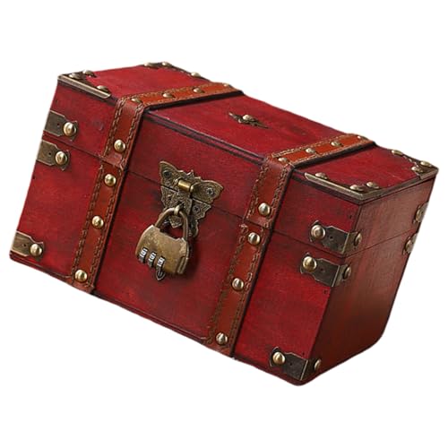 LAIOUSN Holz Wertgegenstände Truhe Escape Room Requisiten Organizer Verriegelung Dekorative Box Für Sammler Und Privatsphäre Enthusiasten Holz Aufbewahrungsbox von LAIOUSN