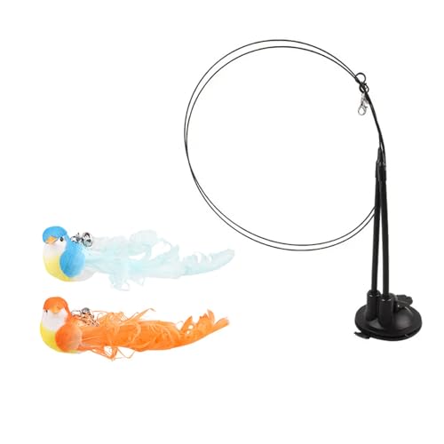 LAIOUSN Interaktives Katzen-Fitnessspielzeug mit realistischen gefiederten Vögeln und selbstklebender Bodeninstallation Saugnapf-Basis, elastischer Katzen-Teaser mit Vögeln LAIOUSN Interaktives Katzen-Fitnessspielzeug mit realistischen gefiederten Vögeln und selbstklebender Bodeninstallation Saugnapf-Basis, elastischer Katzen-Teaser mit Vögeln von LAIOUSN