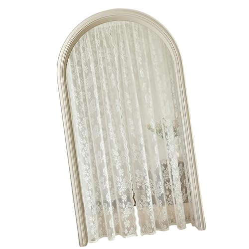LAIOUSN Laces Curtains Country Rustikale Rose Flower Vintage Sheer Laces Vorhänge für Wohnzimmer Stangentasche Sichtschutz Vorhang Privatsphäre von LAIOUSN