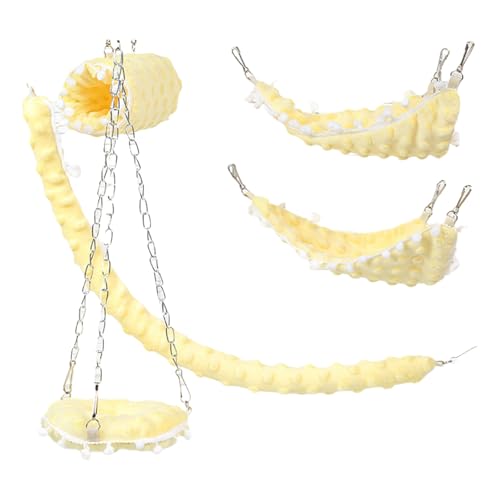 LAIOUSN Natürliches weiches Bett Versteck weiches Schaukelspielzeug für Kleintierbett, Hamster, Kaninchen, Versteck, Käfig, hängende kleine Haustierhängematte LAIOUSN Natürliches weiches Bett Versteck weiches Schaukelspielzeug für Kleintierbett, Hamster, Kaninchen, Versteck, Käfig, hängende kleine Haustierhängematte von LAIOUSN