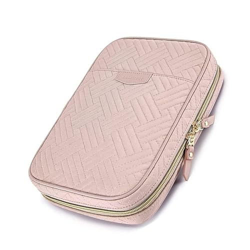 LAIOUSN Schmuck-Reisetasche mit geprägtem Design für Frauen, Ordner, Aufbewahrungsbuch, transparente Taschen, Reißverschluss, Halsketten-Organizer, tragbares Schmucketui von LAIOUSN