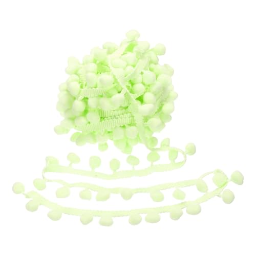 Weiche Polyester-Pompons, Fransenbordüre, kleine Plüschkugel-Dekoration, Spitzen-Bastelband für Vorhänge, Kissen, Dekoration, Pompons, Fransen von LAIOUSN