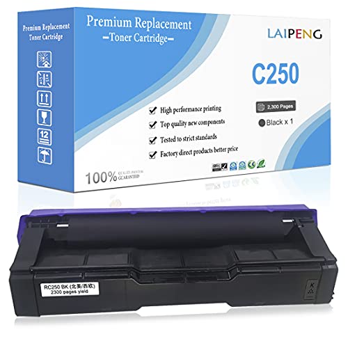 LAIPENG Kompatible Tonerkartuschen SP C250 C261 Schwarz Hoher Kapazität 2300 Seiten mit für RICOH Aficio SP C250DN C250SF C261SFN C261SFNw C261DNw Laserdrucker von LAIPENG