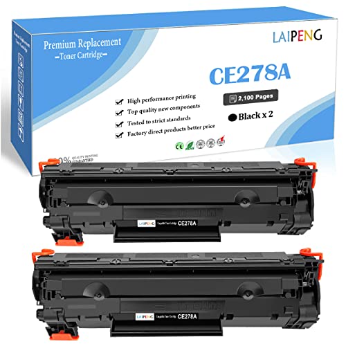 LAIPENG Kompatible CE278A 78A Tonerkartusche bis zu 2100 Seiten für HP Laserjet M1536DNF M1536 MFP P1560 P1566 P1600 P1606 P1606DN Drucker ( Schwarz x 2 ) von LAIPENG