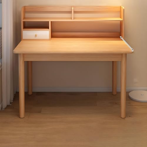 Kinderschreibtisch, Kinderschreibtisch aus Holz, Computerarbeitsplatz und Schreibtisch for Schüler, Computerschreibtisch for Schüler zur Verwendung in der Schule zu Hause(With bookshelf,80*40*75cm) von LAITEGOG