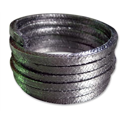 LAITEGOG Graphit-Geflechtpackung Graphit-Drahtstangen-Pumpenventildichtung Graphit-Fülldichtung Graphit-Stopfbuchsenpackung Seillänge 2M(14 * 14mm) von LAITEGOG