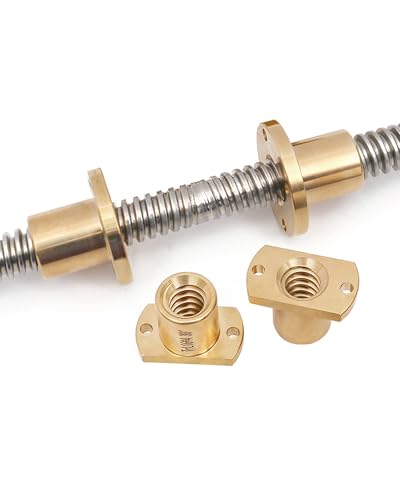 Lineare CNC-Kugelumlaufspindel, Rechts-Links-Leitspindel aus Edelstahl 304 T8 T10 T12, Steigung 2 mm, Steigung 2 mm, mit T-förmiger Mutter for 3D-Druckerteile(T8*2 * 500mm) von LAITEGOG
