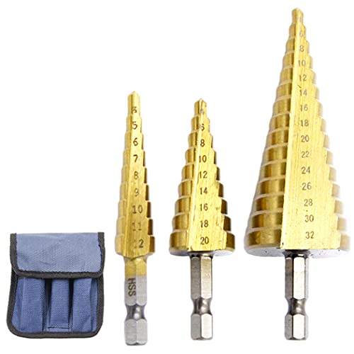 LAIWEI Step Drill Bit HSS Drill Hexagonal Shank Drill Bit (4-12.4-20.4-32) von Laiwei