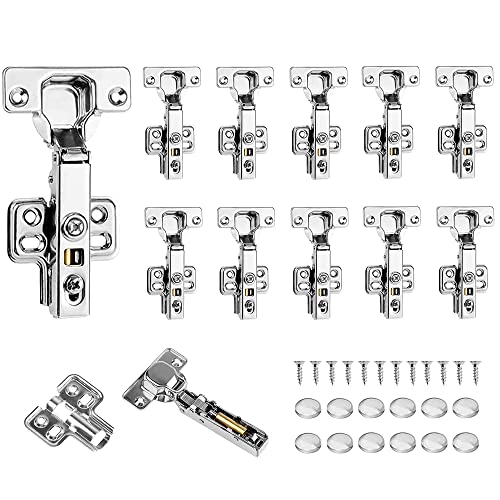 LAIWOO 12 Stück Topfscharnier Eckanschlag 100 Grad Rostfrei Schrankscharnier mit Türscharnier Softclose Scharnier Automatikscharnier Integrierter Dämpfung Scharniere für Schranktüren/Küchenschrank von LAIWOO