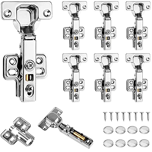 LAIWOO 8 Stück Topfscharnier Eckanschlag 100 Grad Rostfrei Schrankscharnier mit Türscharnier Softclose Scharnier Automatikscharnier Integrierter Dämpfung Scharniere für Schranktüren/Küchenschrank von LAIWOO