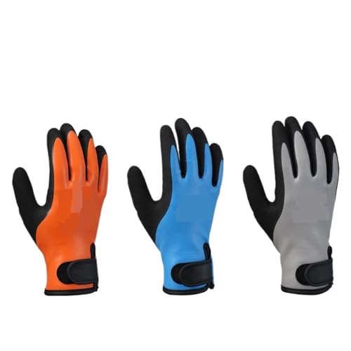LAJHDCG Thickened work gloves Latexbeschichtete Arbeitshandschuhe Schutzhandschuhe for die Baustelle Labor protection gloves(Gray,M) von LAJHDCG