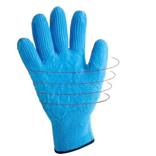 LAJHDCG Thickened work gloves Verschleißfeste, wasserdichte, ölbeständige und rutschfeste Gummihandschuhe for Baustellen-Kühllager am Strand Labor protection gloves(Blue men,Wool) von LAJHDCG