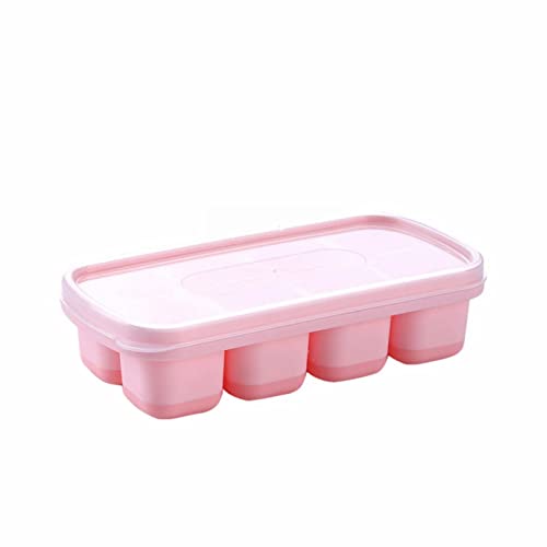 Eiswürfelform Silikon Eiswürfelbehälter mit Deckel Einfaches Drücken um das Eis zu lösen Kühlen Eiswürfel Eiswurfelbehaelter für Babybrei Whiskey Fruity von LAJIAOMIAN