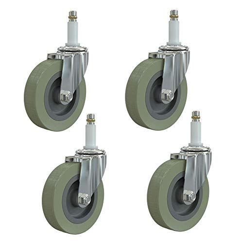 LAJUU Caster Räder, Kastrische Stammstammstamme M11 3 Zoll 4 Zoll 240 Kg Stille Pu Nitureor Räder Für Esswagen Hotel Fabrikkrankenhaus 4 Packs 4 Packungen/3 Zoll von LAJUU