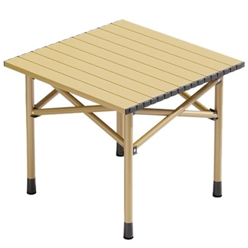 LAJUU Kleiner, Klappbarer Campingtisch for Den Außenbereich Mit Tragetasche, Robuster, Tragbarer Strand-Beistelltisch, for Picknick Im Freien, Kochen, Reisen, Grillen(Gelb) von LAJUU