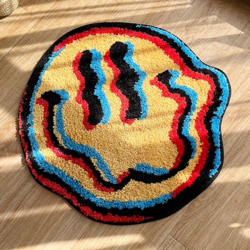 LAKEA Trippy Smile-Teppich, Smiley Face, Handgefertigt, Tufted, Mehrfarbig, 80 x 80 cm, Heimdekoration, Geschenk, Geek-Geschenk LAKEA Trippy Smile-Teppich, Smiley Face, Handgefertigt, Tufted, Mehrfarbig, 80 x 80 cm, Heimdekoration, Geschenk, Geek-Geschenk von LAKEA