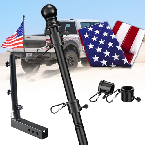 Anhängerkupplung Fahnenmast Kit Amerikanische Flagge LKW Fahnenmast Heavy Duty Fahnenmast 1,8 m bestickte Flagge 3x5 Doppelwinkel Anhängerkupplung Halterung Langarm A Anhängerkupplung Fahnenmast Kit Amerikanische Flagge LKW Fahnenmast Heavy Duty Fahnenmast 1,8 m bestickte Flagge 3x5 Doppelwinkel Anhängerkupplung Halterung Langarm A von LAKEROD