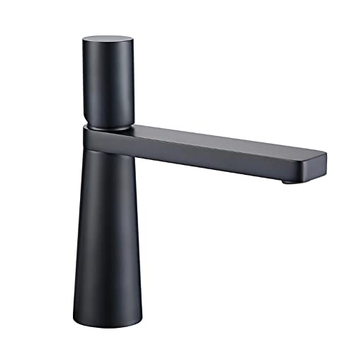 Wasserhahn Bad Waschtischarmatur Waschbecken Armatur Schwarz Moderner Stil Messing Einhebelmischer Mischbatterie Mit Kaltes Und Heißes Wasser Vorhanden von LAKKOA
