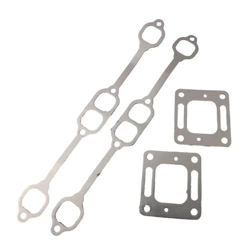 Motordichtung Kompatibel Mit Mercruiser 5.0- Und 5.7-Motoren 1980–2002, 4-teiliger Auspuffdichtungskrümmer Mit Center-Rise-Krümmer von LAKUYRD