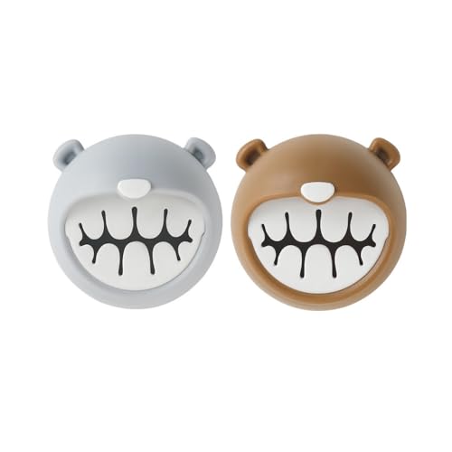 LAKYMIE 2 Stück Geschirrtuchhalter Selbstklebend Handtuchhaken Süßer Bär Handtuchklemme ohne Bohren für Bad Küche und Haushalt von LAKYMIE