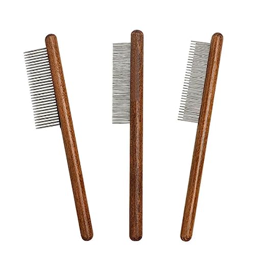 LAKYMIE 3 Stück Katzenkämme Flohkamm Entwirrungskamm Haustier Staubkamm Läusekamm Katze Haar Pflege Reinigung Haarbürste für Haustier Katze Hund von LAKYMIE
