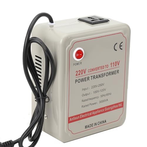 LALABU Leistungstransformator, 3000W Spannungswandler, 110 Volt USA Transformator Wandler Konverter Transformer, Ringkern-Transformator Ringkerntransformator 3000 Watt - In: 220V-250V / Out: 100-120V von LALABU