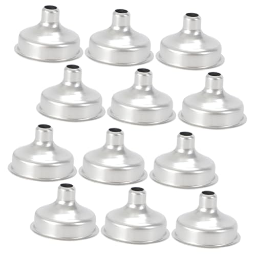 LALADEFIEE 12 Stück Teiliges Mini Edelstahl Trichter mit Breiter Öffnung Kompakt Leichter Küchen trichter für Einmachgläser Ölflaschen und Kleine Behälter Einfach zu Verwenden Verstauen von LALADEFIEE