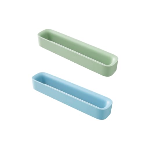 LALADEFIEE 2 Stück Teiliges Wandmontiertes Slipper aufbewahrungsregal Selbstklebend Ohne Bohren Platzsparender Organizer Für Badezimmer Flur Grün Blau von LALADEFIEE