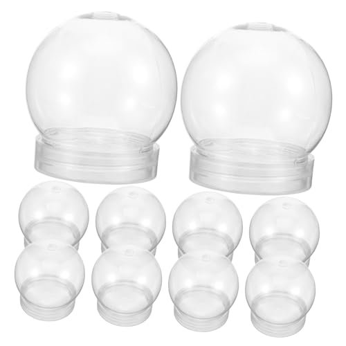 LALADEFIEE 20 STK Schneekugel Selber Machen Herstellung Einer Kuppel Schneekugel-schraubverschluss Gläser Mit Schneekugeln Anlage DIY-globen Baum Kappe Watee Transparent Plastik von LALADEFIEE