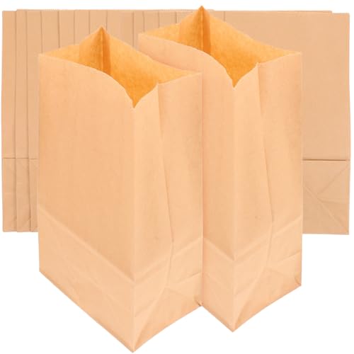 LALADEFIEE 20 Stück Teiliges Kraftpapierbeutel Waschbar und Wiederverwendbar Fettbeständig Vielseitig Einsetzbar als Aufbewahrungstasche für Obst Gemüse Süßigkeiten und Geschenkverpackung von LALADEFIEE