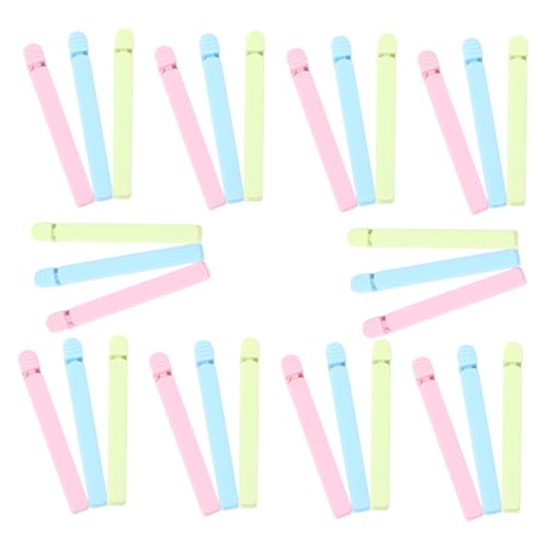 LALADEFIEE 30 Stück Teiliges Bunte Kunststoff Lebensmittelbeutel Clips Wiederverwendbare Snack Verschlussklemmen für Küche Luftdichtes Frischhalte-design Vielseitig für Chips Brot Kekse und von LALADEFIEE