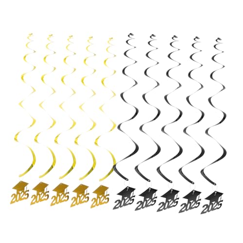 LALADEFIEE 30 Stück Teiliges Graduation Hanging Decor Bunte Spiraldekorationen aus Papier und Kunststoff Einfache Montage und Demontage für Klassenzimmer und Abschlussfeiern von LALADEFIEE