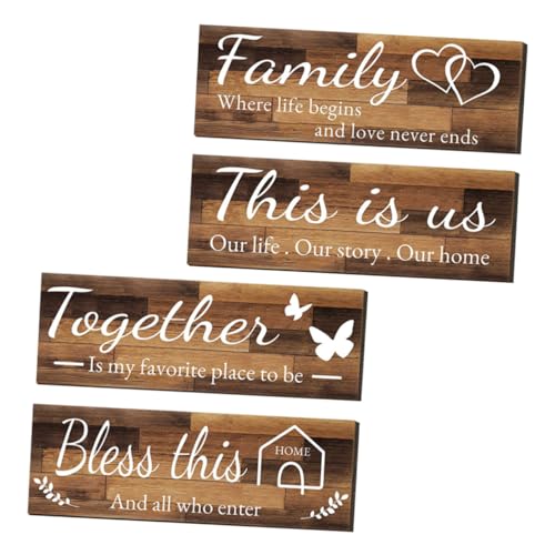 LALADEFIEE 4 Stück Teiliges Dekoratives Holzschild mit Inspirierenden Sprüchen Rustikale Wanddekoration für Wohnzimmer Schlafzimmer Klassenzimmer und Fitnessraum Einfache Montage durch LALADEFIEE 4 Stück Teiliges Dekoratives Holzschild mit Inspirierenden Sprüchen Rustikale Wanddekoration für Wohnzimmer Schlafzimmer Klassenzimmer und Fitnessraum Einfache Montage durch von LALADEFIEE