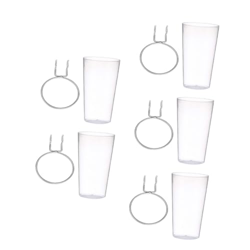 LALADEFIEE 5 Sätze Runde Pegboard Becher Transparent mit Metallhaken und Ringen Lochwand Aufbewahrung für Werkstatt Küche Büro Vielseitig für Werkzeug und Kleinteile von LALADEFIEE