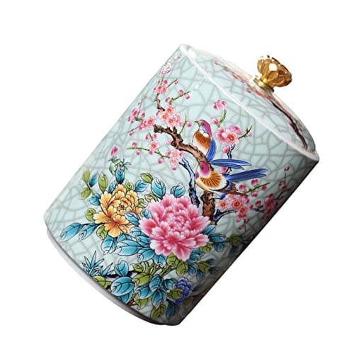 LALADEFIEE 100g Keramische Teedose Mit Versiegeltem Deckel Porzellan Aufbewahrungsglas Im Eleganten Emaille-design Für Lose Teeblätter Snacks Und von LALADEFIEE