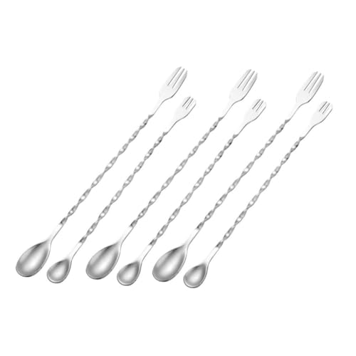 LALADEFIEE 6 Stück Teiliges Edelstahl Cocktail Rührlöffel Doppelköpfige Mixing Spoons mit Langem Ergonomischem Stiel Rostfrei Vielseitig für Bar Haushalt und Gastronomie LALADEFIEE 6 Stück Teiliges Edelstahl Cocktail Rührlöffel Doppelköpfige Mixing Spoons mit Langem Ergonomischem Stiel Rostfrei Vielseitig für Bar Haushalt und Gastronomie von LALADEFIEE