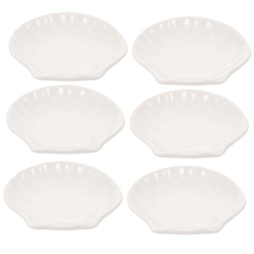LALADEFIEE 6-teilige Keramik-snackteller Mit Muscheldesign Obstteller Für Trockenobsttablett Westliche Speisen Für Picknicks Und Partys von LALADEFIEE