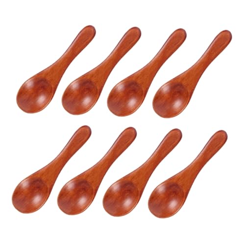 LALADEFIEE 8 Stück Dessertlöffel Aus Massivholz Kleine Gewürzlöffel Zuckerlöffel Eislöffel Teelöffel Aus Holz Kleine Holzlöffel Gewürzlöffel Aus Holz Probierlöffel Baum von LALADEFIEE