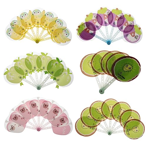LALADEFIEE 8 Stück Faltbare Sommerfrucht Fans Stylische Tragbare Plastikfächer Dekorative Klappfächer für Frauen und Mädchen für Foto Requisiten und Deko von LALADEFIEE