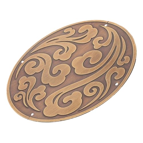 LALADEFIEE Abspannschrank im Freien im Freien runde Geschnitzte Applikationen Türgriffverzierungen Türschilder Haustür hängende Dekoration Türdekoration Schrank DIY Material Messing Golden von LALADEFIEE