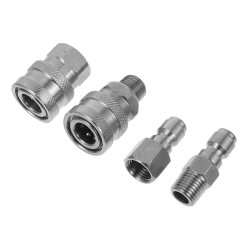 LALADEFIEE Edelstahl Schnellkupplung Hochdruckschlauch Adapter mit Innen Außengewinde Schnelles Verbinden Auslaufsicher Vielseitig Kompatibel für Gartenschlauch und Hochdruckreiniger von LALADEFIEE