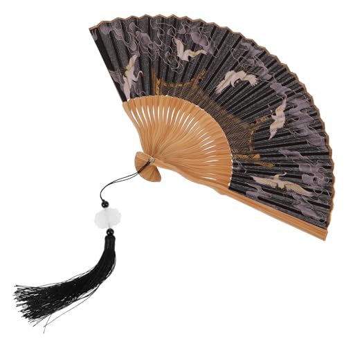 LALADEFIEE Faltfächer Aus Seide Handfächer Falten Wanddekoration Orientalisch Seidenlüfter Seidenfächer Handfächer Aus Stoff Faltlüfter Fächerfaltung Faltbarer Lüfter Retro Uv Grün von LALADEFIEE