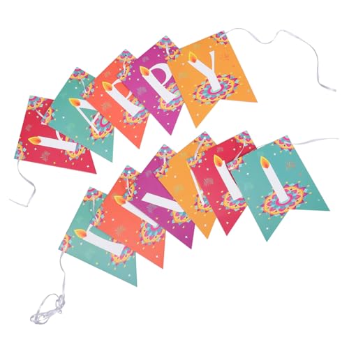 LALADEFIEE Happy Diwali Banner Papier Wimpelkette Diwali Party Wanddekoration Fotohintergrund Einfach Aufzuhängen Robuste für Fenster Tür von LALADEFIEE