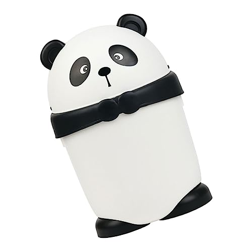 LALADEFIEE Cartoon-panda-mülleimer Hübscher Abfalleimer Mit Deckel Süßer Aufbewahrungsbehälter Aus Kunststoff Haushaltsmülleimer Für Schreibtisch von LALADEFIEE