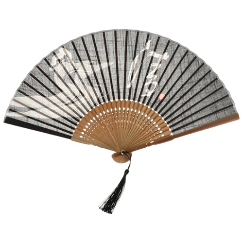LALADEFIEE Japanischer Faltbarer Bambus Handfächer Vintage Stil Leichter und Kompakter Faltfächer zur Heimdekoration Tragbarer Retro Fächer für Sommer Hochzeit Party und von LALADEFIEE