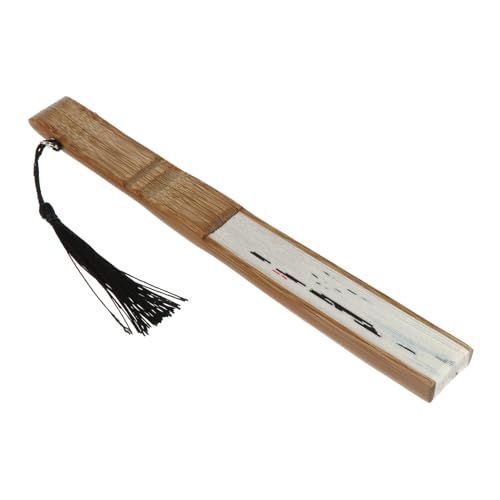 LALADEFIEE Japanischer Faltfächer aus Bambus mit Vintage Muster Faltbarer Handfächer aus Natürlichem Material Dekorativer Chinesischer Stil für Heimdekoration und Sommerliche Eleganz von LALADEFIEE