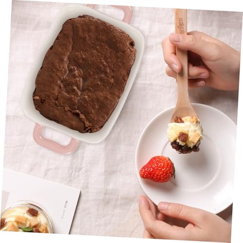 LALADEFIEE Keramik Backblech Rechteckig Mikrowellengeeignet Rosa Porzellan Backform Mittlere Dicke Pflegeleicht für Vielseitiges Backen und Servieren von LALADEFIEE