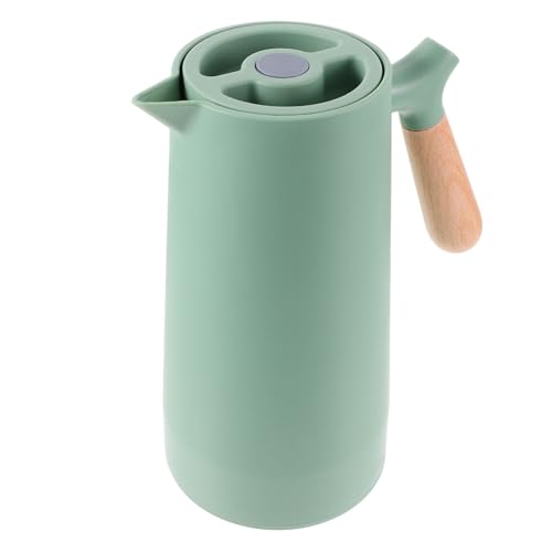 LALADEFIEE Kleine Thermoskanne mit Glas innenbehälter Isolierkessel für Heißwasser und Tee Auslaufsicher Abnehmbar Leicht zu Reinigen für Zuhause Büro Gastronomie Grün von LALADEFIEE