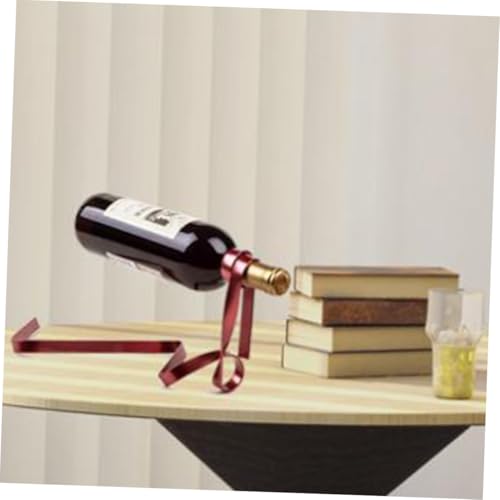 LALADEFIEE Magisches Schwebendes Weinregal Farbband Design Rotes Flaches Metall Weinflaschenhalter Wandmontage Dekorativer Flaschenständer für Wohnzimmer Küche Modernes Zuhause LALADEFIEE Magisches Schwebendes Weinregal Farbband Design Rotes Flaches Metall Weinflaschenhalter Wandmontage Dekorativer Flaschenständer für Wohnzimmer Küche Modernes Zuhause von LALADEFIEE