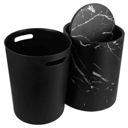 LALADEFIEE Mülleimer mit Marmor optik Kunststoff Abfalleimer mit Schwingdeckel Stabiler Papierkorb für Bad Küche Wohnzimmer Modernes Design für Haushalt Büro LALADEFIEE Mülleimer mit Marmor optik Kunststoff Abfalleimer mit Schwingdeckel Stabiler Papierkorb für Bad Küche Wohnzimmer Modernes Design für Haushalt Büro von LALADEFIEE